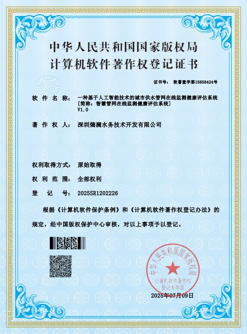 供水管网在线监测健康评估系统